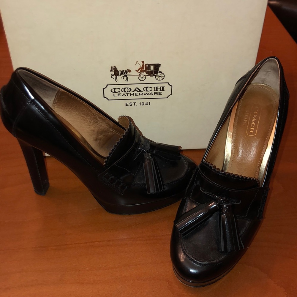 Coach Alisia Tasseled Platform Heels Sz 7.5